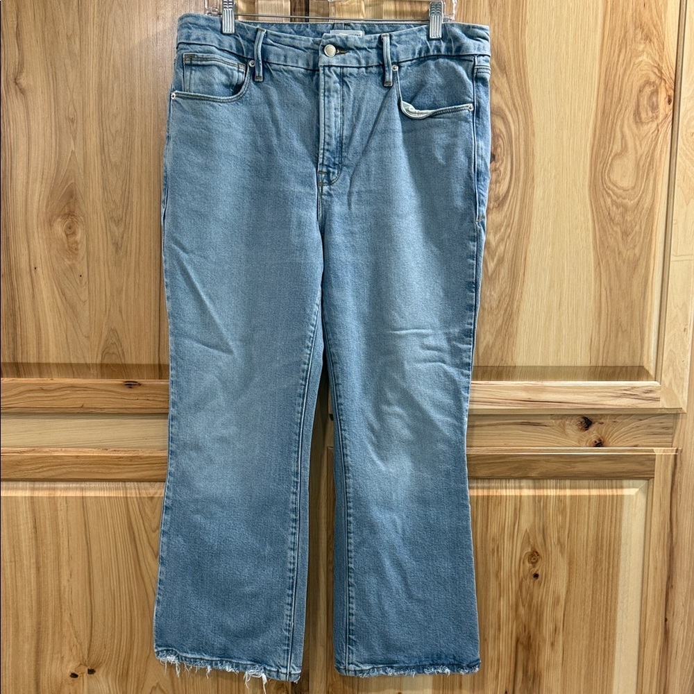 Good American Cropped Mini Boot High Rise Stretch Coset Staple Versatile Jeans